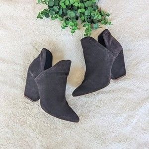 Splendid Dark Brown Suede Ankle Booties Size 7
